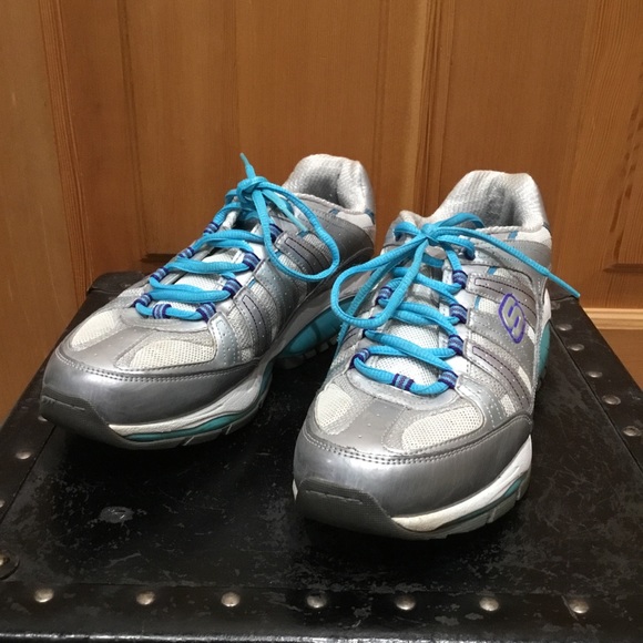 Womens Skechers Radius Shape-Ups Adaptive Comfort Ride Gray Blue Size 9.5 - Picture 2 of 8